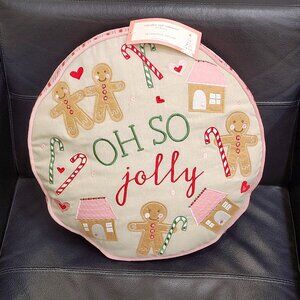 Cupcake and Cashmere Pink Gingerbread Round Pillow